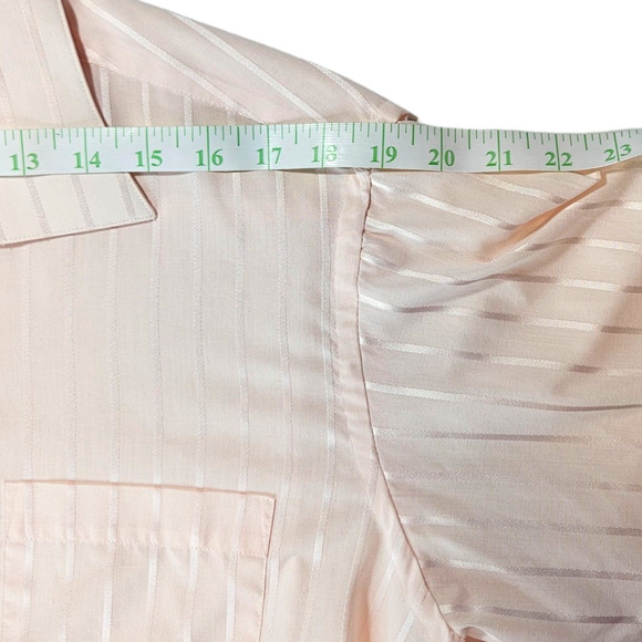 Christopher Lena Barrel Cuff Striped Dress Shirt Sz. 16.5 Length 34-35 Pink - Picture 6 of 9